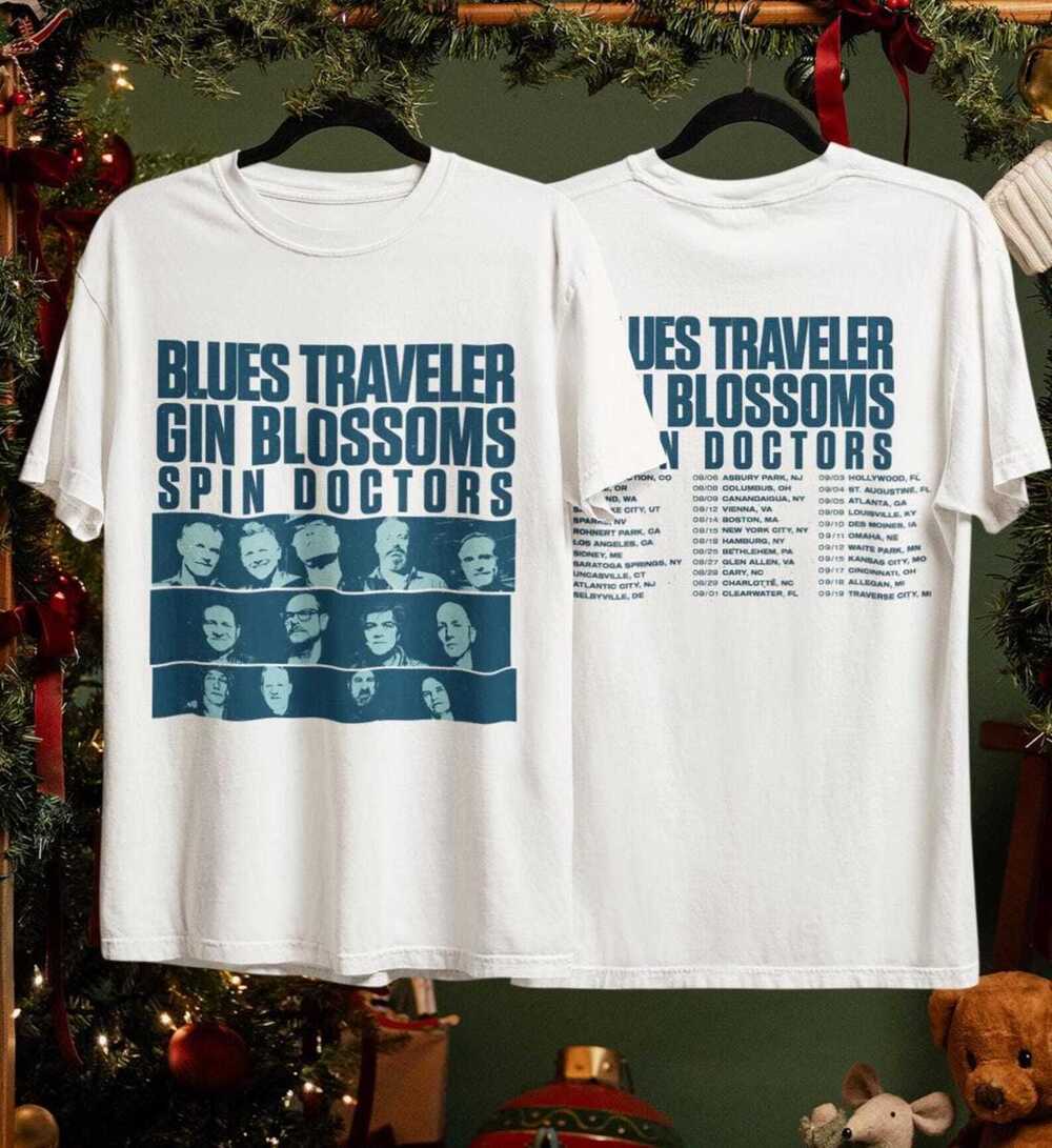 Unisex Blues Traveler Gin Blossoms Spin Doctors Tour 2026 Shirt 2 Sided